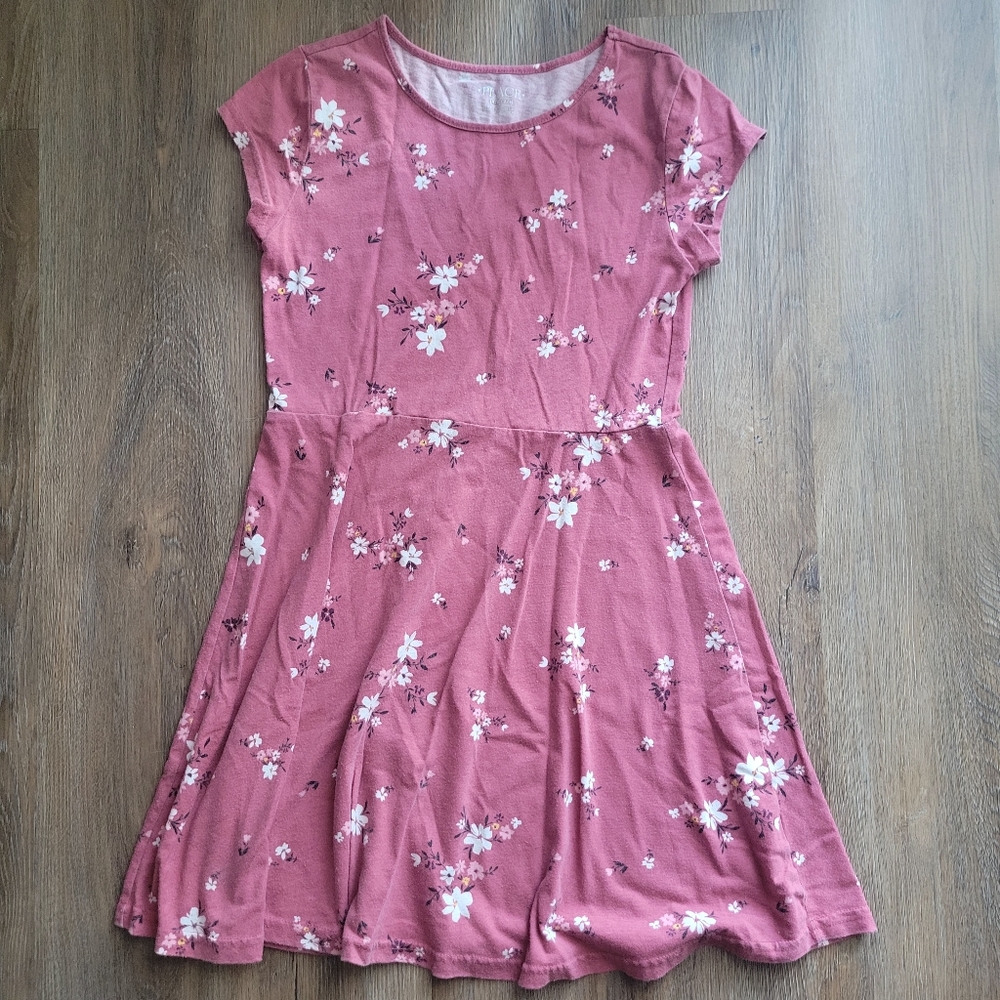 GUC Children's Place Pink Floral Girls Dress Size Medium 7/8